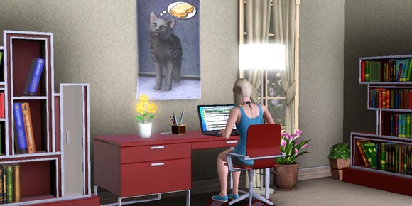 Sim am Computer beim Online Dating