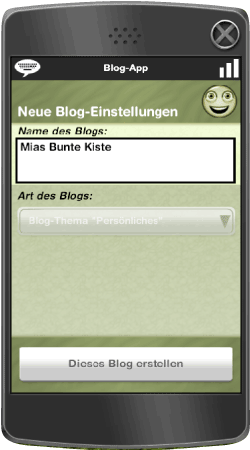 Blog mit Thema "Persönliches" auf der Blog-App erstellen