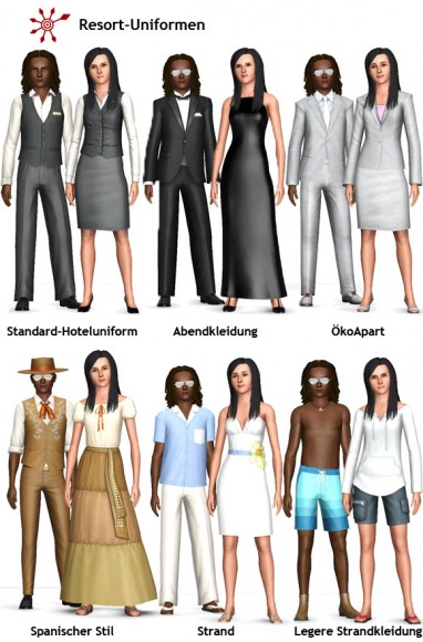 Sims 3 Resort managen Personal einstellen und einkleiden