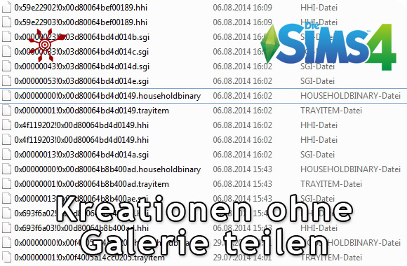 Die Sims 4 Kreationen ohne Galerie teilen