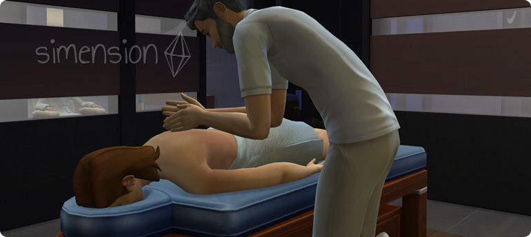 Die Sims 4 Fähigkeit Wellness mit verschiedenen Massagen