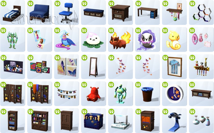 Die Sims 4 Kinderzimmer-Accessoires mit neuen kindgerechten Objekten im Kaufmodus
